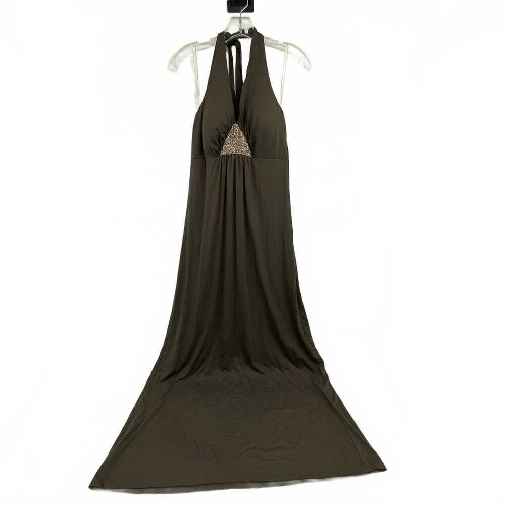 Tommy Bahama Green Halter Maxi Dress | Beaded Accent, Regular Size 8